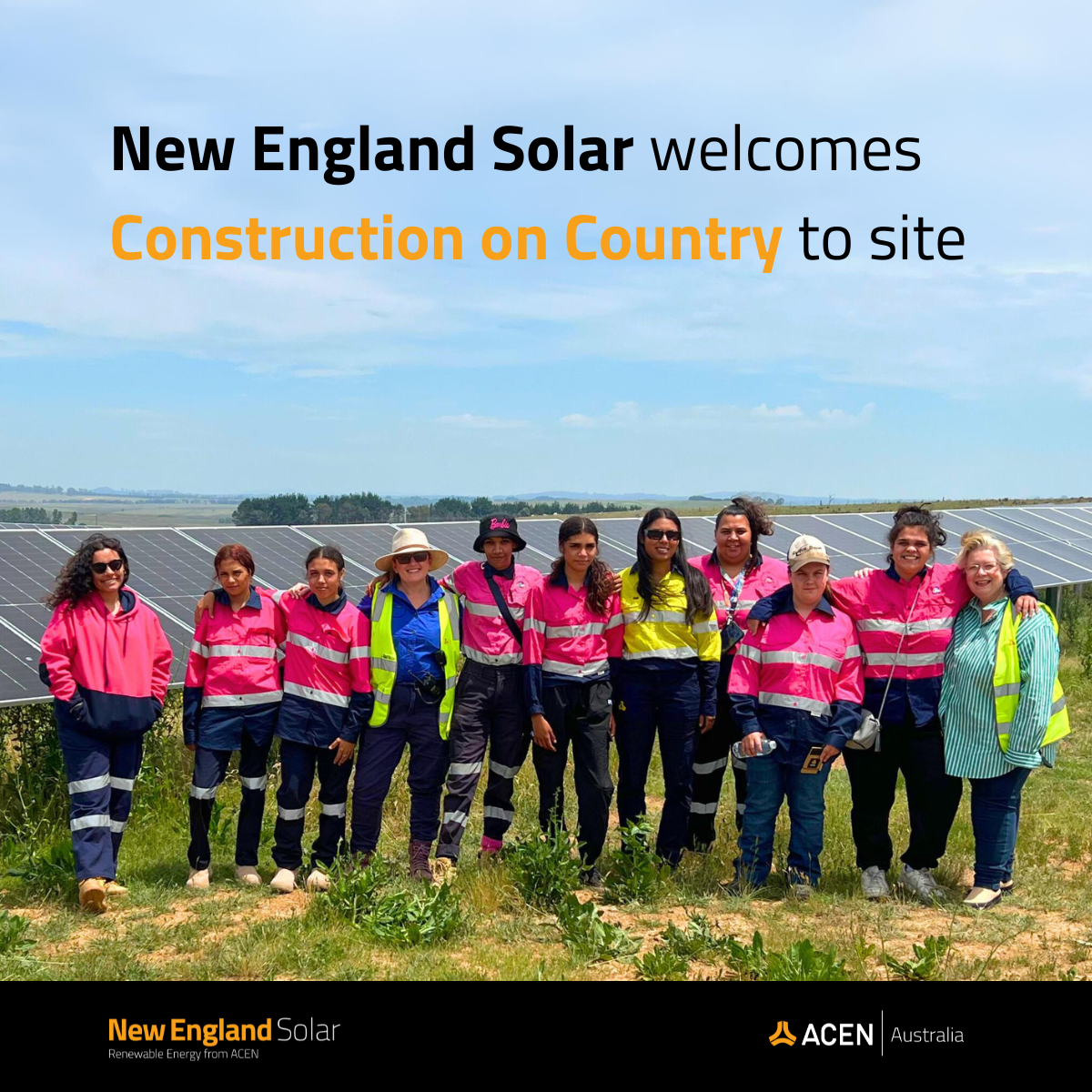 New England Solar Construction on Country to site ACEN Australia